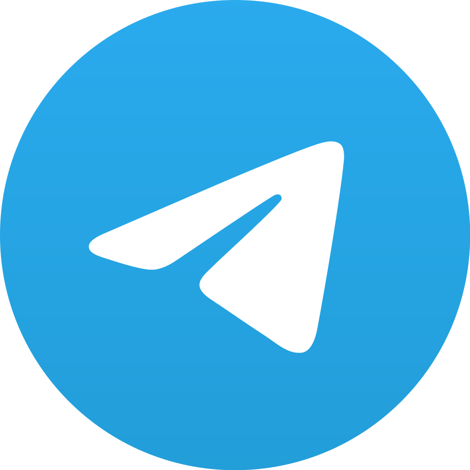 Logo di Telegram su sfondo blu.