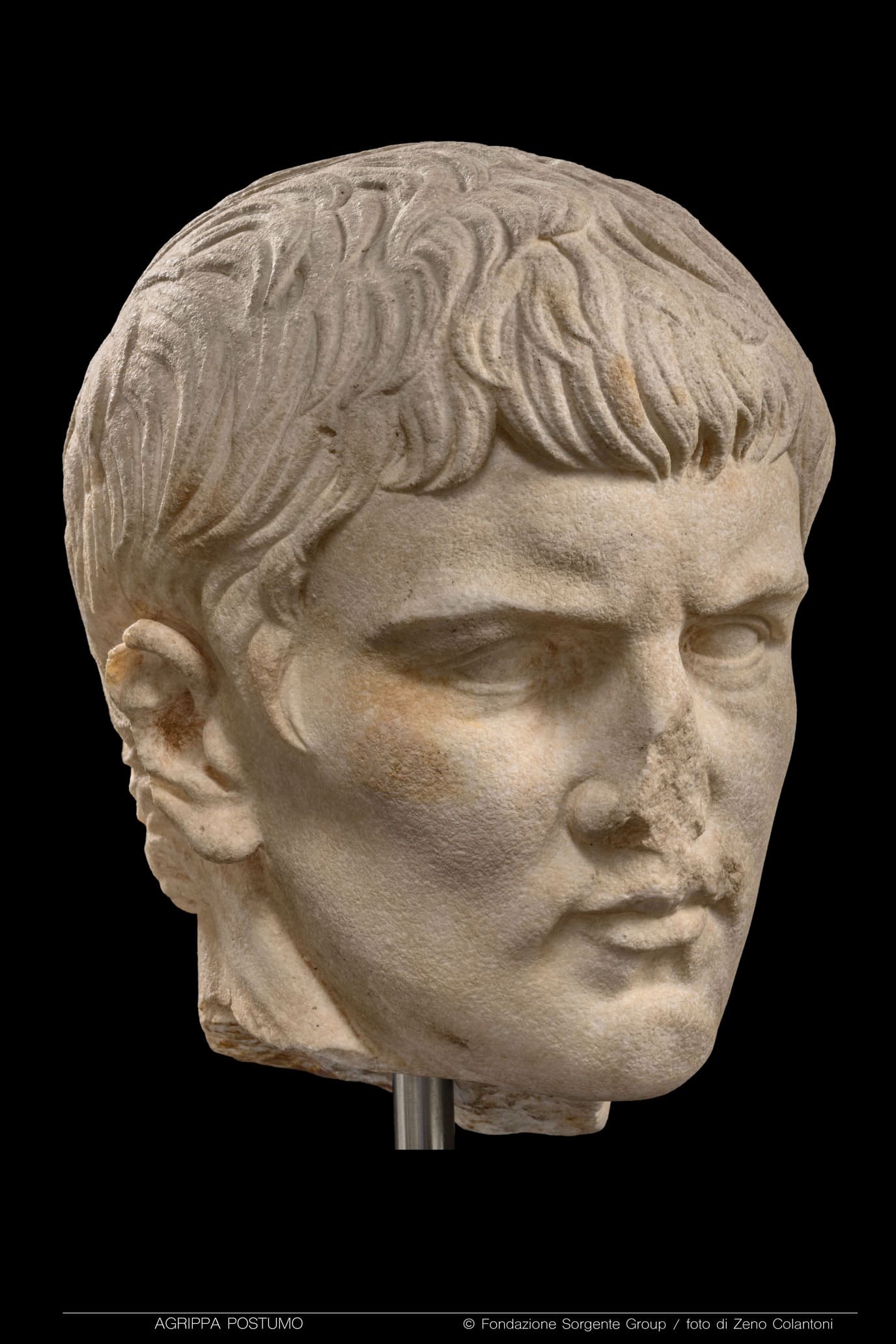 Ritratto Agrippa Postumo Fondazione Sorgente Group - Testa marmorea di Agrippa Postumo esposta per la prima volta.