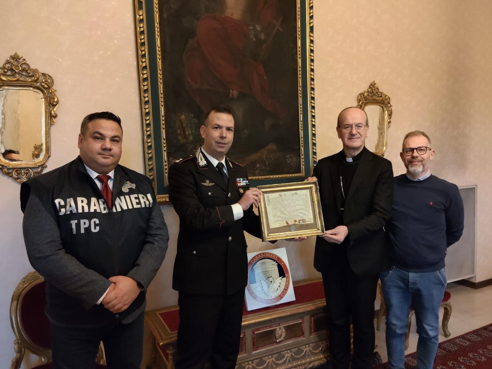 Pesaro, i carabinieri TPC restituiscono  all’arcidiocesi una preziosa Bolla di papa Clemente X