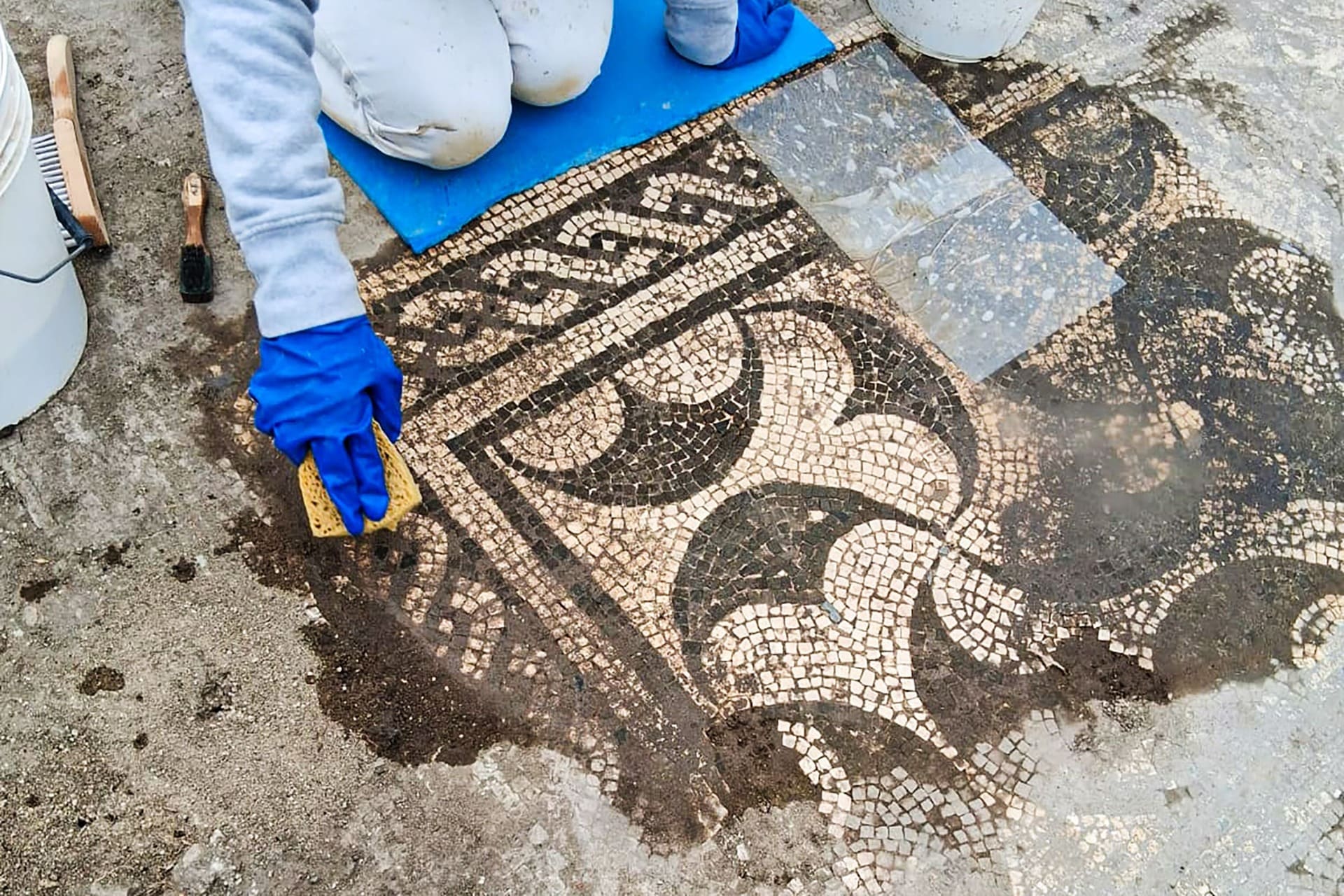 Scoperta una villa romana imperiale a Castel di Guido: mosaici, affreschi e una statua emergono dopo uno scavo abusivo | LE FOTO